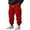 C-Red, variant on Sweatpants Pants for Men Sports Leisure Pocket Solid Color Elastic Waist Drawstring Straight Leg Retractable Hem Design Long Pants with Pocket