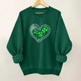 thumbnail image 2 of Staron Women's Long Sleeve Round Neck Sweatshirt Casual Fashion Hoodless Pullover Top Loose Comfy Relaxed Home Wear, Green L, 2 of 6