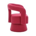 thumbnail image 6 of Modern 360 Degree Swivel Barrel Chair, Round Armchair with Wide Upholstered, Fluffy Boucle Fabric Accent Chair for Livingroom Bedroom Office, Rose Red, 6 of 9