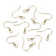 thumbnail image 3 of 20 pc 304 Stainless Steel Earring Hooks Ear Wire with Horizontal Loop Cadmium Free & Nickel Free & Lead Free Real 18K Gold Plated 17~19x19mm Hole: 2mm Pin: 0.7mm, 3 of 3