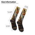 thumbnail image 2 of KLL Streamside Meditating Fox Print Cool Socks Men's Women's Crew Socks Funny Crazy Novelty Stockings, 2 of 6