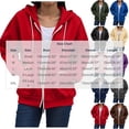 thumbnail image 3 of Cmfcve Women's Fall Jackets Long Sleeve Zip up Hoodies Drawstring Hooded Sweatshirts Fashion Loose Fit Outwear, 3 of 6