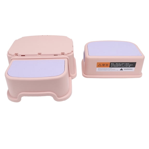 M Buder Set de 3 Taburetes Escalón para Niños Bebés Baño Cocina Antideslizante Rosa
