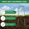 thumbnail image 5 of GPED 6 Inch 100 Pack Landscape Staples, Hot-dip Galvanized Garden Stakes with Pick Hook, U-Shaped Ground Stakes for Landscaping Securing Weed Barrier Fabric, Heavy-Duty Yard & Tent Stakes for Tubing, 5 of 8