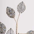 thumbnail image 2 of Vickerman OF180707 20 in. Silver Glitter Plum Leaf Spray, 3 per Bag, 2 of 4