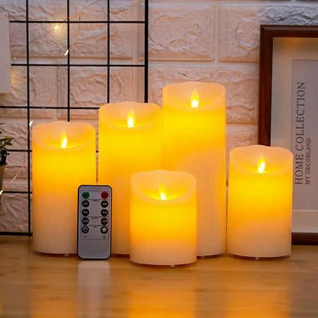 

Tangnade Home Decor Romantic Electronic LED Flameless Flickering Simulation Candle Night Light 5PCS