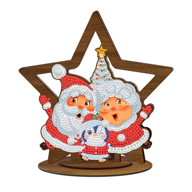 Cuadros Decorativos Señal de escritorio de Navidad Adorno de mosaico de cristal 5D para regalos de Año Nuevo (BJP604) Likrtyny embutido en tela