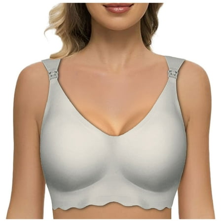 Zshosam Women s Thin Bra Without Underwire Soft Bustier Seamless Bra Without Underwire With Additional Bra Extension(GY2 L)