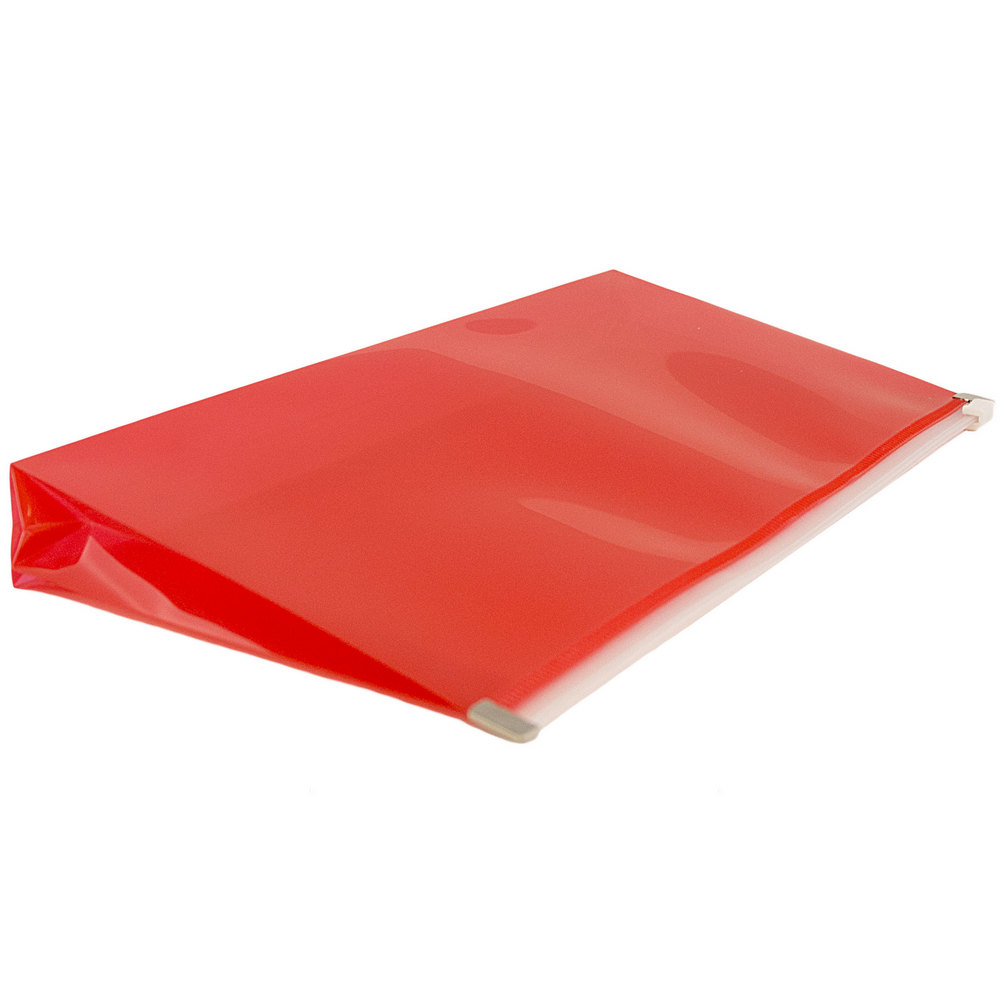 JAM Paper Plastic Envelopes with Zip Closure, #10 Booklet Wallet, 5 x 10, Red, 3/pack