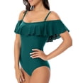 thumbnail image 7 of Csndyce Women's Ruffled One Piece Swimsuits off Shoulder Tummy Control Halter Bathing Suit Female, 7 of 7