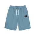 thumbnail image 5 of ADSSDQ Mens Shorts Summer Casual Waffle Knit Drawstring Elastic Waist Comfy Shorts with Pockets Beach Vacation Light Blue 3XL, 5 of 7