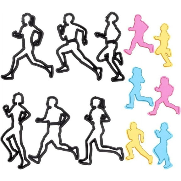 Running Run Clay Cookies Cutters 6 Styles Sports Polymer Clay Earring Cutter Plastic Biscuit Handmade DIY for Crafts Home Kitchen Baking Birthday Women Jewelry Making Tools for diy