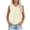 Beige, variant on Linen Tank Tops Women's Linen Backless Pleated Tank Top - Round Neck Shirts with Low Back Detail, Casual Summer Blouse