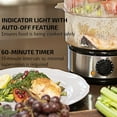 thumbnail image 3 of OVENTE 2 Tier Electric Food Steamer for Cooking Vegetables, Stainless Steel Base, Stackable and Dishwasher Safe Baskets, 400W with Auto Shutoff and 60-Minute Timer, 5 Quart Capacity, Silver FS62S, 3 of 7