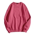 thumbnail image 4 of HNMKIU Crewneck Sweatshirt Fall Winter Soft Casual Pullover Blank Fashion Comfortable Womens Crewneck Sweatshirt Hot Pink,XXXL, 4 of 4