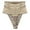 Beige, variant on Women's High Waist Shaping Thong Seamless Lace Trim Soft Comfort Panty Size:L
