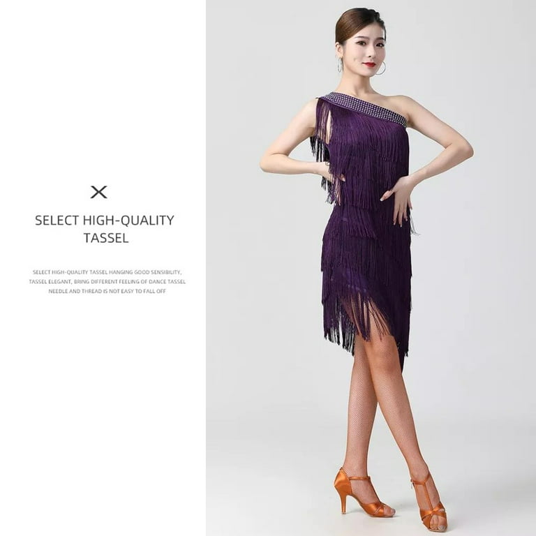 2 Pack Women s Sequins Tassels Flapper Dress 1920s Gatsby Cocktail Dance Dress Sloping Shoulders Dance Dress