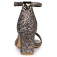 thumbnail image 3 of Sandalias Tacón Grueso Allegra K Correa Tobillo Purpurina Gunmetal US 6, 3 of 6