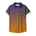 thumbnail image 4 of Summer Savings Clearance! Ecqkame Woman Tops Loose Casual Gradiented Print Short Sleeve Button Lapel Blouses Cute Tops for Women Orange M, 4 of 5