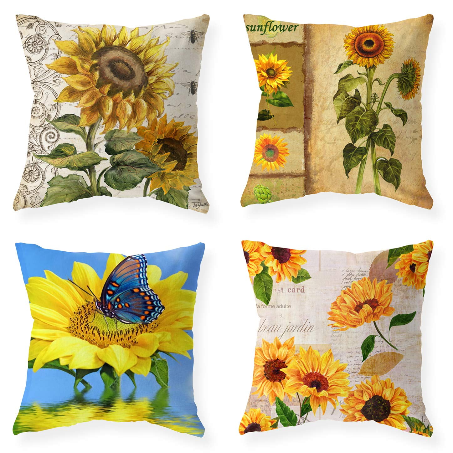sunflower yellow throw pillows