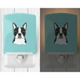thumbnail image 2 of Checkerboard Blue Boston Terrier Ceramic Night Light, 2 of 2