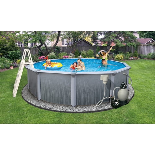 Blue Wave Martinique 18 Ft Round 52 In Deep 7 Top Rail Metal Wall Swimming Pool Package Com Blue Wave Martinique 18 Ft Round 52 In, 52 Deep Above Ground Pools