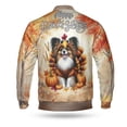 thumbnail image 2 of Happy Thanksgiving Papillon Turkey Costume Pumpkins Autumn Leaves All Over Print 3D Baseball Jacket Pap Butterfly Dog Lover Bomber Jacket Softball - 13014, 2 of 6