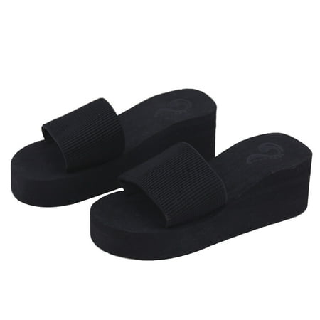 

Summer Soft Women Wedge Sandals Thong Flip Flops Flat Platform Slippers Beach