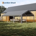 thumbnail image 4 of Ataucjin 12x20 ft Portable Garage, Car Port with 200 g PE Tarp Canopy, with 2 Roll-Up Doors and 4 Windows, for Temporary Paint Booth, Boats&Pickups Shed, and Event Shelter, 4 of 6