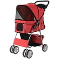 thumbnail image 1 of CoSoTower Pet Stroller with Reflective Strips, Foldable Cat Stroller with 360° Swivel Wheels for Small Dogs and Cats, Red, 1 of 6