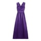 thumbnail image 5 of Vestidos de novia Prolriy para mujer, vestido de cóctel, negro, manga larga, elegante, cuello halter, espalda descubierta, satén, espagueti, fiesta, noche, abertura lateral, morado, XXL, 5 of 6