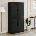 thumbnail image 5 of MAYEERTY Entryway Storage Cabinet Set of 2 Wood Accent Cabinet for Living Room,Black, 5 of 13