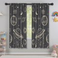 thumbnail image 5 of Funny Window Curtains for Kids Room - 42Wx63H Inch 2 Panels, Rod Pocket Starry Night Patterns for Boys Bedroom Decor Preschool Classroom Curtains Playroom Living Room Window Drapes, 5 of 5