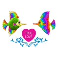 thumbnail image 2 of Fish Wall Decal True love True love Heart Kids Room Vinyl Wall Decal Adorable Quote Bedroom Decoration - Size: 30 In X 21 In, 2 of 5