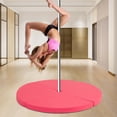 thumbnail image 2 of Costway Pole Dance Crash Mat Round Portable Yoga Mat with EPE Foam Safety Dancing Cushion Pink, 2 of 9