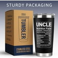 thumbnail image 6 of Gifts for Uncle from Niece, Nephew - Uncle Gifts - Fathers Day Gift for Uncle - Birthday Gifts for Uncle, Uncle Birthday Gifts from Niece Nephew - New Uncle Gifts - 20 Oz Tumbler, 6 of 6