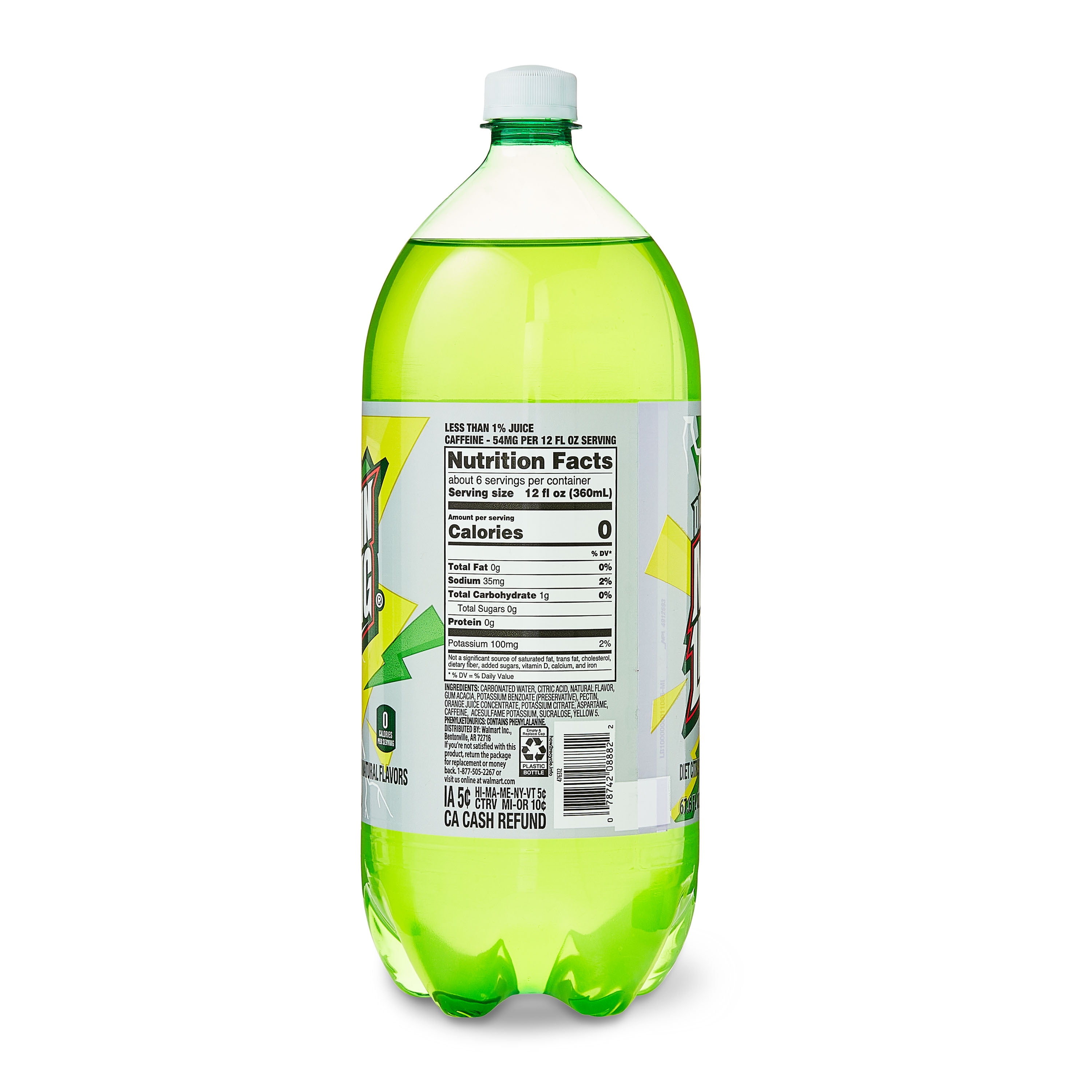 Great Value Diet Mountain Lightning, 2 Liter Bottle