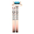 thumbnail image 3 of Clara Pucci 18K Rose Gold 1.56 Simulated Turquoise Engraveable Engagement Ring + Wedding Band Set, 3 of 7