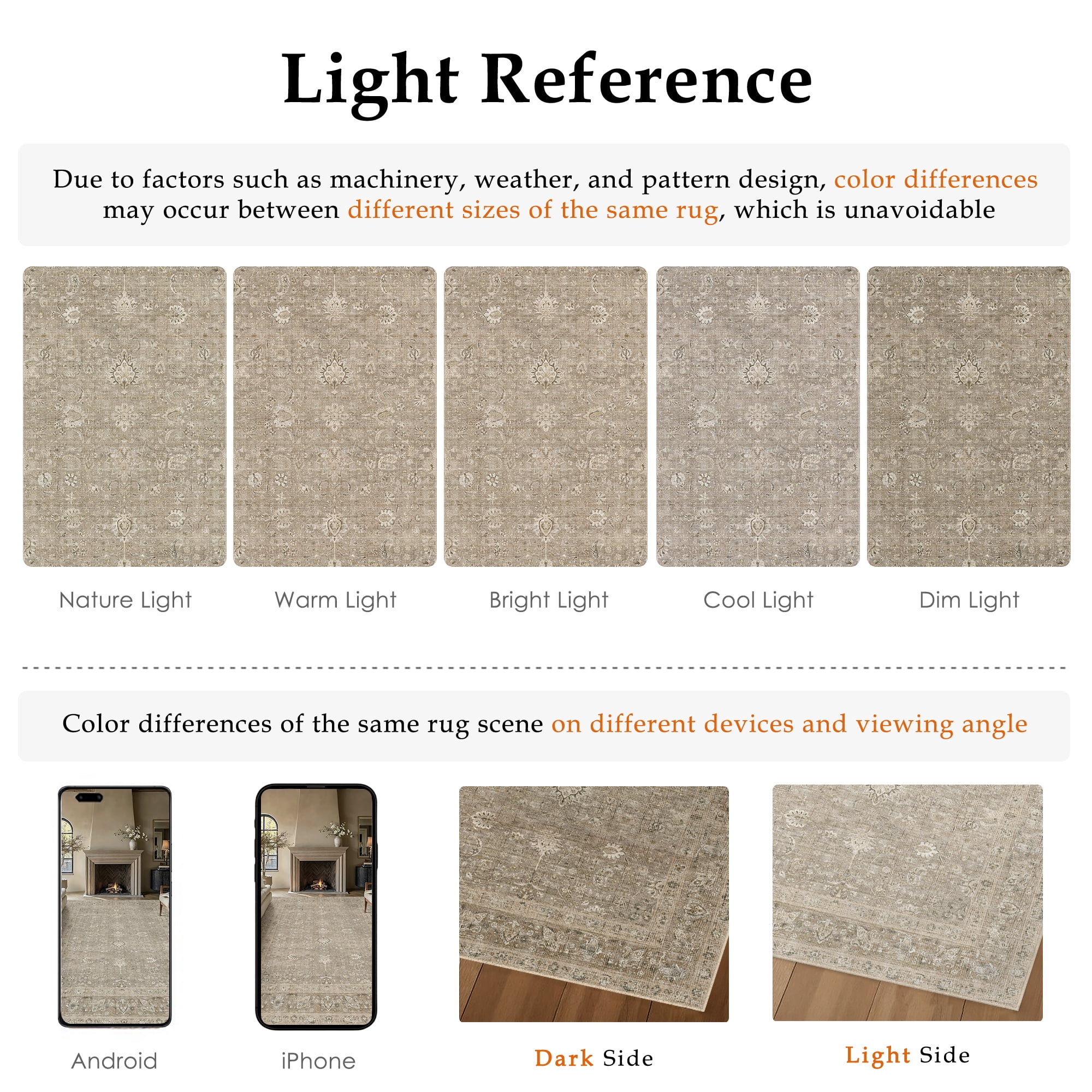 BERTHMEER 4'×6' Area Rugs for Living Room Bedroom Dining Room Entryway Entrance Oriental Floral Vintage Farmhouse Machine Washable Non-slip Traditional Distressed Carpets, Brown