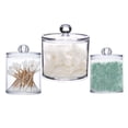 thumbnail image 1 of Pot de Boules de Coton, 3 Pcs Conteneur de Coton-Tige Transparent pour Chambre, 1 of 5