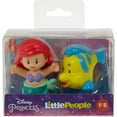 thumbnail image 2 of Little People Ariel and Flounder Dolls, The Little Mermaid, 2 . 39 oz, 2 of 6