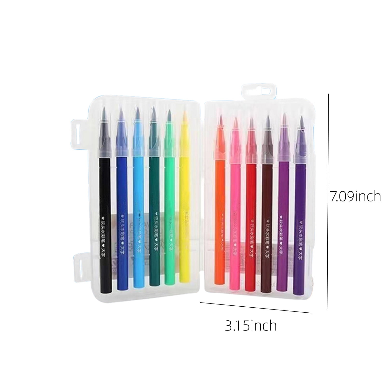 SHENGXINY 12PCS Acrylic Paint Markers Multi Functional Watercolor Brush Pen for Drawing Journaling Handmade Gifts Flexible Nylon Tip Rich Color Gradient Even Ink Flow Durable Pigment