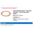 thumbnail image 2 of Exhaust Manifold Gasket - Compatible with 1986 - 1991 Mercedes-Benz 560SEL 1987 1988 1989 1990, 2 of 2