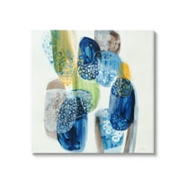 Stupell Industries Pebbled Circular Shapes Vivid Blue Modern Design Painting Gallery Wrapped Canvas Print Wall Art, Design by Liz Jardine