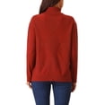 thumbnail image 3 of INSPIRE CHIC Women's Sweater Turtleneck Long Sleeve Knitted Pullover Fall Winter Basic Top L Red, 3 of 5