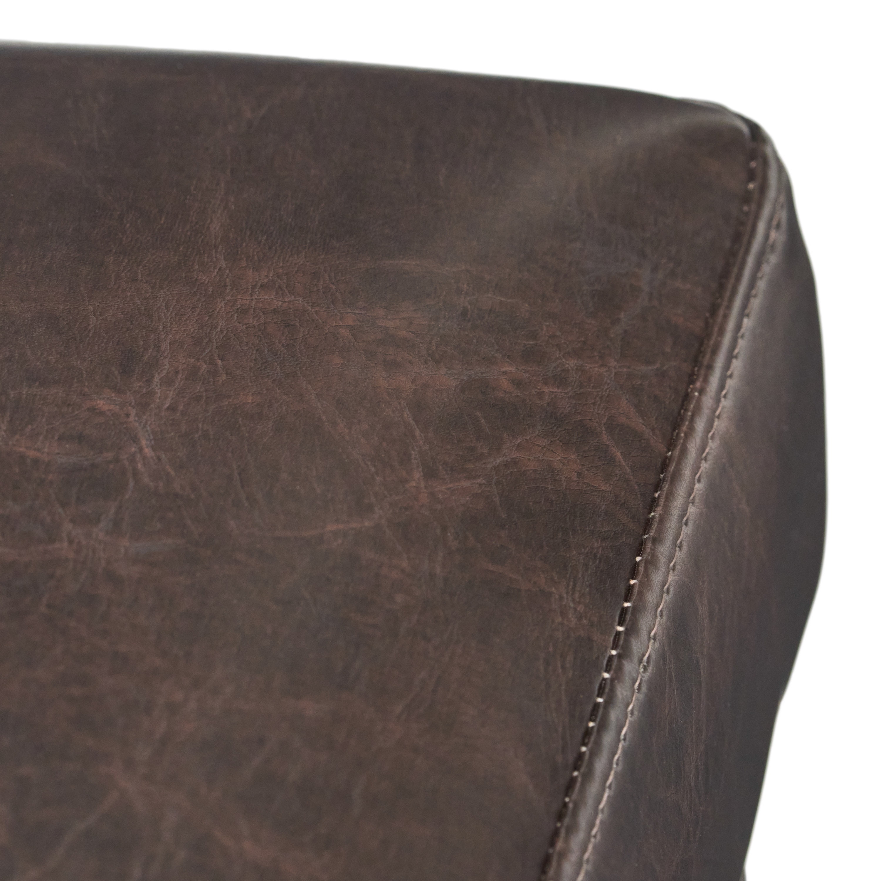 Noble House Merritt Bonded Leather Upholstered Barstool, Set of 2, Brown and Walnut