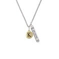 thumbnail image 2 of Delight Jewelry Goldtone Capital Letter - K - Pebble Disc - Silvertone Always My Sister Bar Charm Necklace, 23", 2 of 4