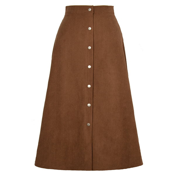 Wenseny Womens Corduroy A-line Skirt Classic Vintage Casual Skirts ...