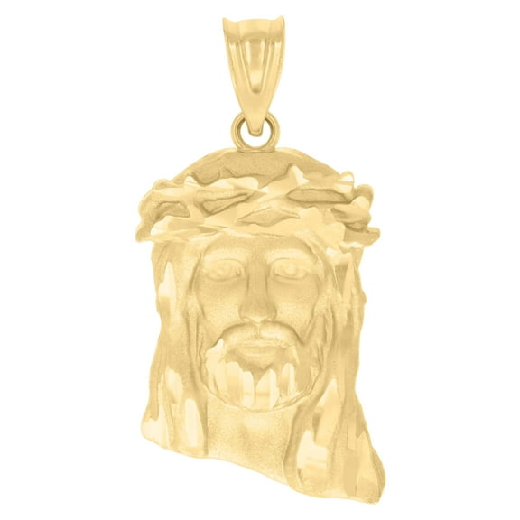 10kt Real Yellow Gold Mens Jesus Religious Charm Pendant