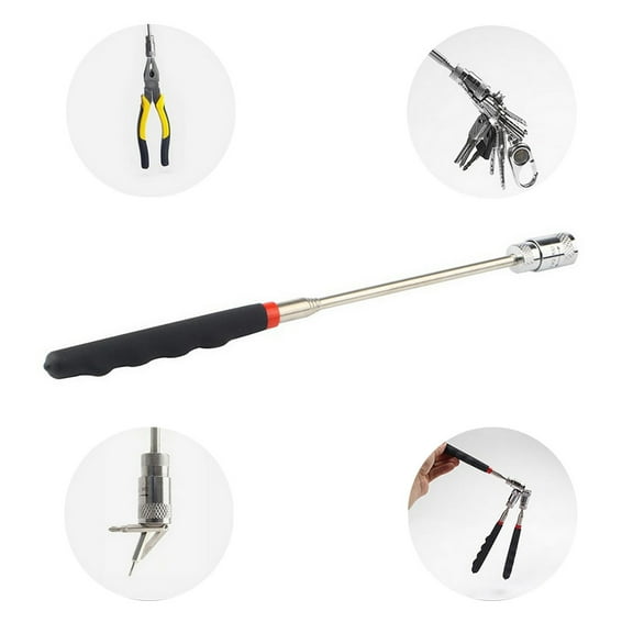 Telescoping Magnet Light,Stainless Steel Magnet Stick,magnetic telescopic tool,Magnetic Telescoping Picking Tool with LED Flash Light,Telescopic Magnetic Pickup Tool, Retriever Wand